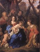 SANDRART, Joachim von The mystic marriage of St Catherine with SS Leopold and William oil on canvas